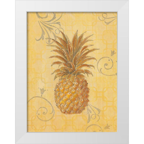 Estate Pineapple 2 White Modern Wood Framed Art Print by Studio M