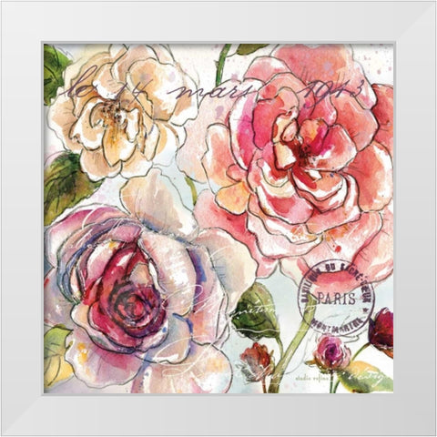 Flora Bella 2 White Modern Wood Framed Art Print by Studio Rofino