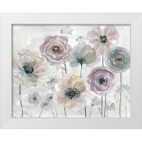 Translucent Petals White Modern Wood Framed Art Print by Studio Rofino