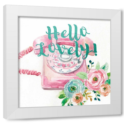 Hello Lovely! White Modern Wood Framed Art Print by Studio Rofino