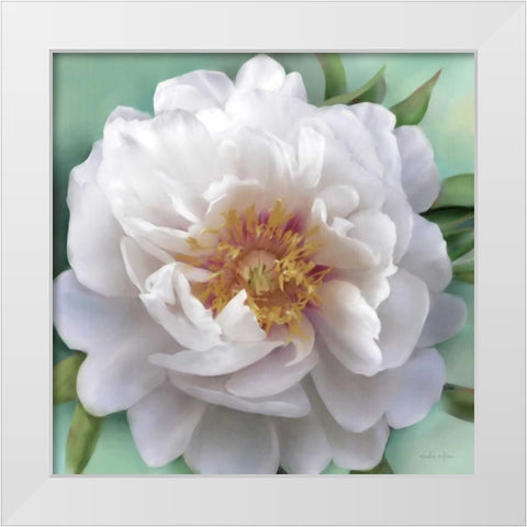 Floral Muse White Modern Wood Framed Art Print by Studio Rofino