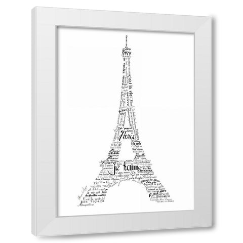 As The French Say-Eiffel Tower White Modern Wood Framed Art Print by De Lauzun, Marion