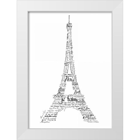 As The French Say-Eiffel Tower White Modern Wood Framed Art Print by De Lauzun, Marion