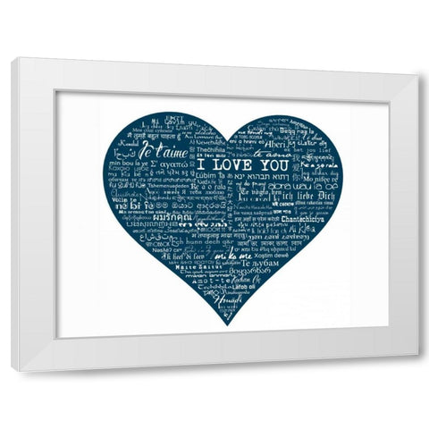 As The French Say-Blue Heart White Modern Wood Framed Art Print by De Lauzun, Marion