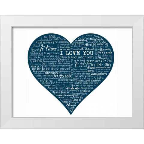 As The French Say-Blue Heart White Modern Wood Framed Art Print by De Lauzun, Marion