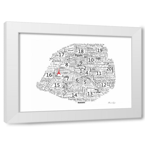 As The French Say-Map White Modern Wood Framed Art Print by De Lauzun, Marion