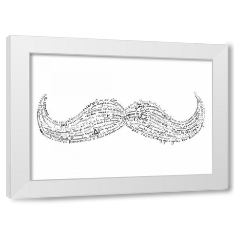As The French Say-Moustache White Modern Wood Framed Art Print by De Lauzun, Marion