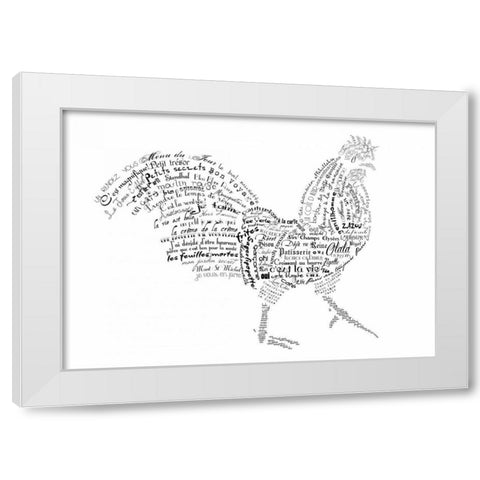 As The French Say-Rooster White Modern Wood Framed Art Print by De Lauzun, Marion