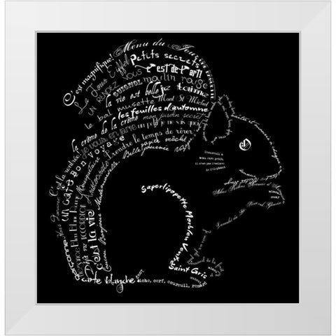 French Squirel Black White Modern Wood Framed Art Print by De Lauzun, Marion