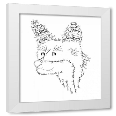 French Fox White Modern Wood Framed Art Print by De Lauzun, Marion