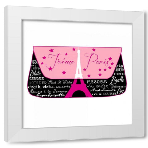 Black Paris Purse White Modern Wood Framed Art Print by De Lauzun, Marion