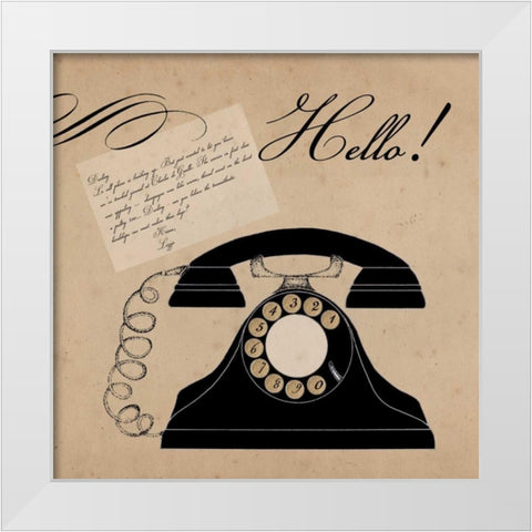 Hello Darling 1 White Modern Wood Framed Art Print by Allen, Elizabeth