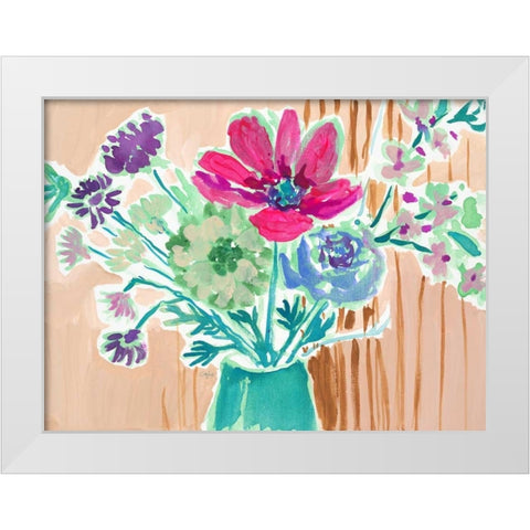 Bellas Bouquet White Modern Wood Framed Art Print by Sandland, Colleen
