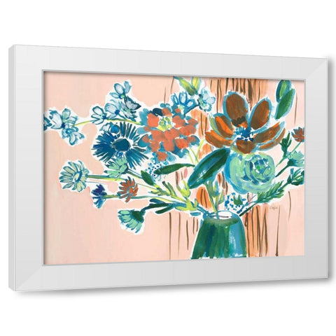 Pennys Bouquet White Modern Wood Framed Art Print by Sandland, Colleen