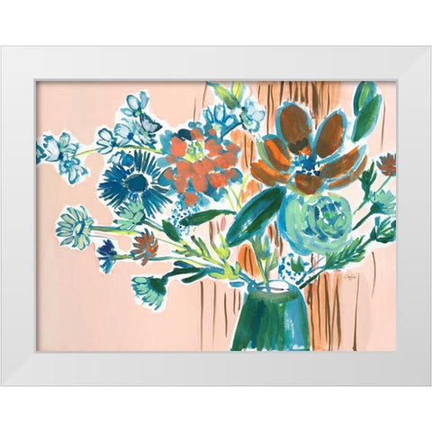 Pennys Bouquet White Modern Wood Framed Art Print by Sandland, Colleen