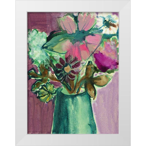 Charlottes Garden, Still Life 1 White Modern Wood Framed Art Print by Sandland, Colleen