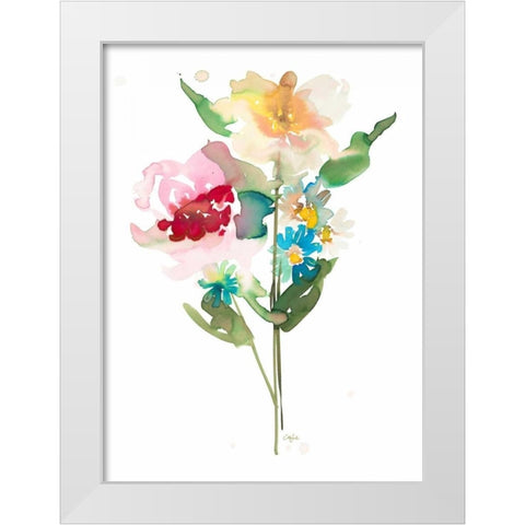So Cheerful 1 White Modern Wood Framed Art Print by Sandland, Colleen