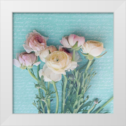 Floral Poetry White Modern Wood Framed Art Print by Dickinson, Robin