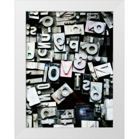 Text Block Love White Modern Wood Framed Art Print by Dickinson, Robin