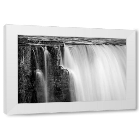 Falling Waters White Modern Wood Framed Art Print by Mark Spowart Photography