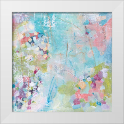 Abstract Garden White Modern Wood Framed Art Print by Aubrey