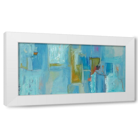 Morning Commute White Modern Wood Framed Art Print by Aubrey