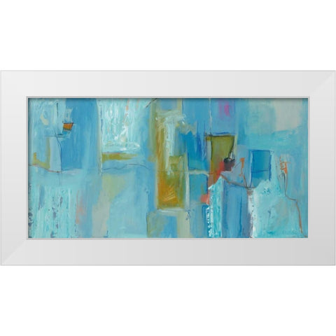 Morning Commute White Modern Wood Framed Art Print by Aubrey