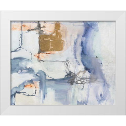 Lively Motion White Modern Wood Framed Art Print by Aubrey