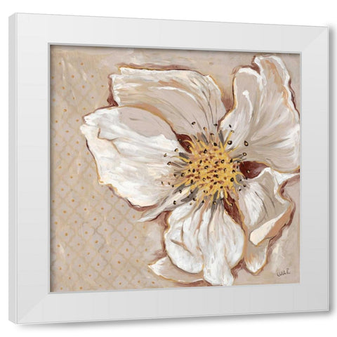 White Petals 2 White Modern Wood Framed Art Print by Walela R.