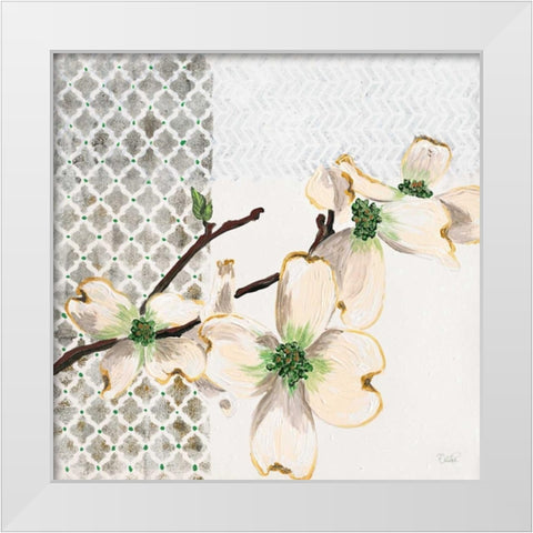 New Moroccan Flowering Branch White Modern Wood Framed Art Print by Walela R.