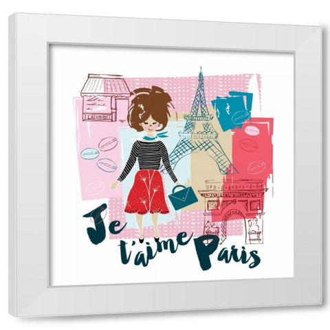 J taime Paris White Modern Wood Framed Art Print by Esther Bley Designs