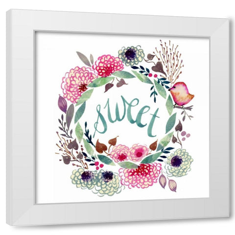 Sweet! White Modern Wood Framed Art Print by Esther Bley Designs