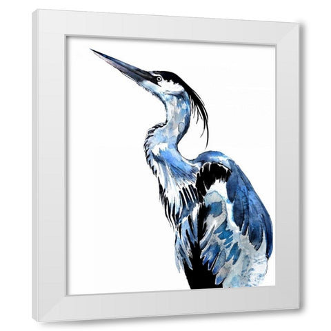 Coastal Blue Egret White Modern Wood Framed Art Print by Smith, Crystal
