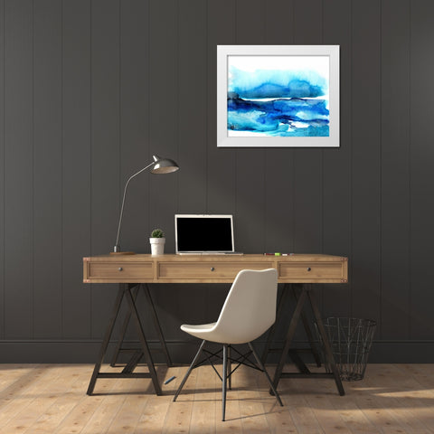 Indigo Tidal Pool White Modern Wood Framed Art Print by Smith, Crystal