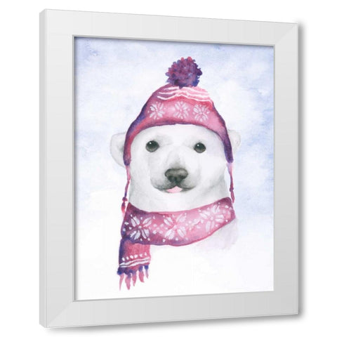Baby Polar Bear White Modern Wood Framed Art Print by Barckholtz, Lindsay
