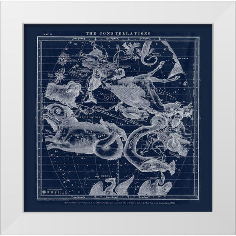 The Constellations White Modern Wood Framed Art Print by Adam Shaw Cartography