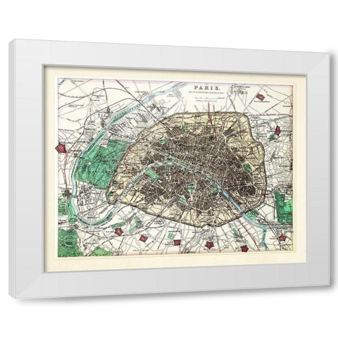 Paris Vintage White Modern Wood Framed Art Print by Adam Shaw Cartography