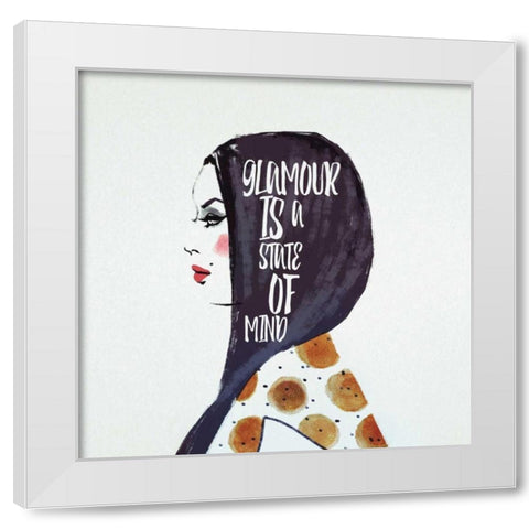 Glamour Is A State Of Mind White Modern Wood Framed Art Print by Rossi, Giulio