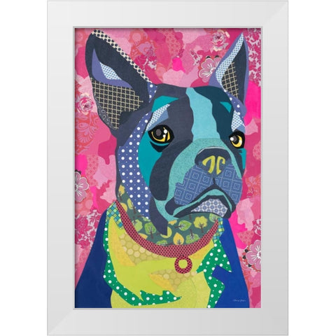 Boston Blue White Modern Wood Framed Art Print by Paper Pictures By Laura