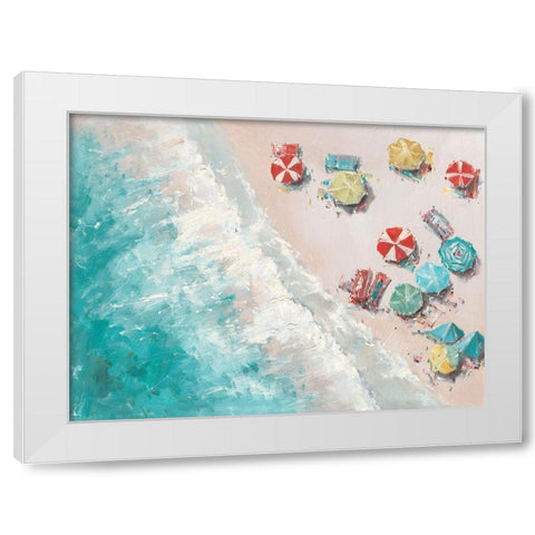 Aerial Beach White Modern Wood Framed Art Print by Key
