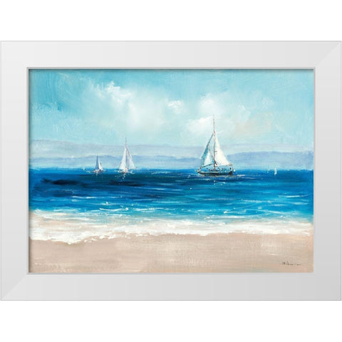 Sailing By White Modern Wood Framed Art Print by Key