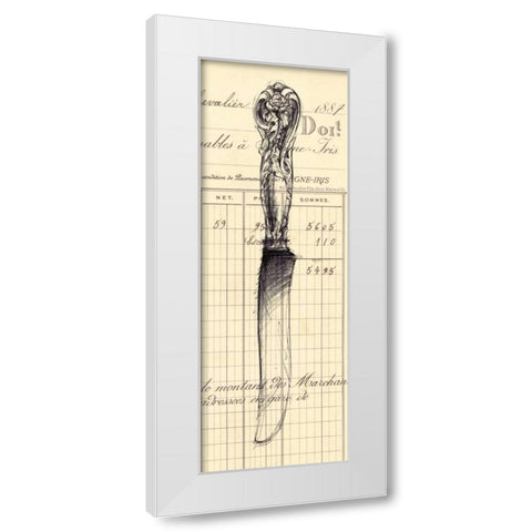 Knife Document  White Modern Wood Framed Art Print by Z Studio