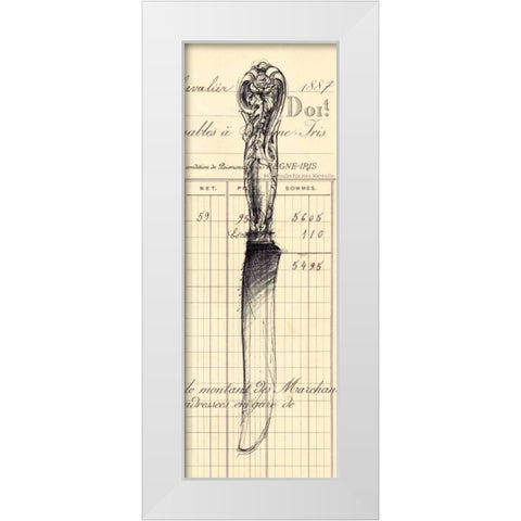 Knife Document  White Modern Wood Framed Art Print by Z Studio