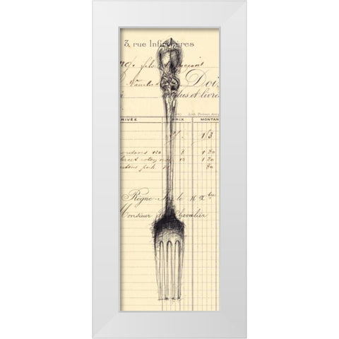 Fork Document  White Modern Wood Framed Art Print by Z Studio