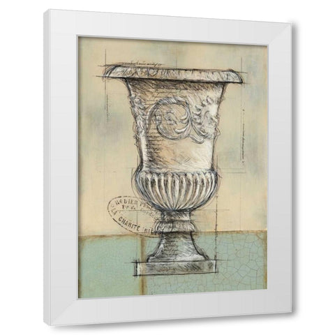 Abstract Urn 1 White Modern Wood Framed Art Print by Z Studio