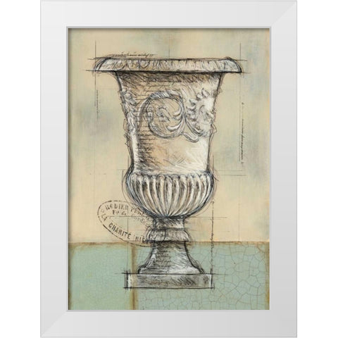 Abstract Urn 1 White Modern Wood Framed Art Print by Z Studio