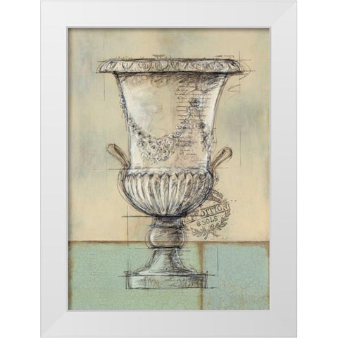 Abstract Urn 2 White Modern Wood Framed Art Print by Z Studio