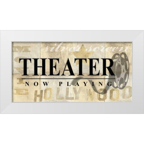 Home Theatre White Modern Wood Framed Art Print by Z Studio
