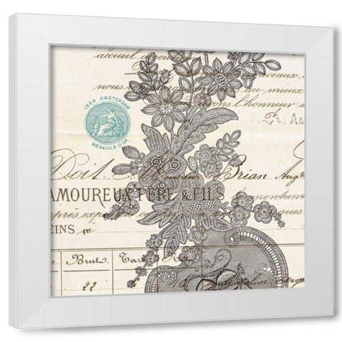 Literary Lace 3 White Modern Wood Framed Art Print by Z Studio