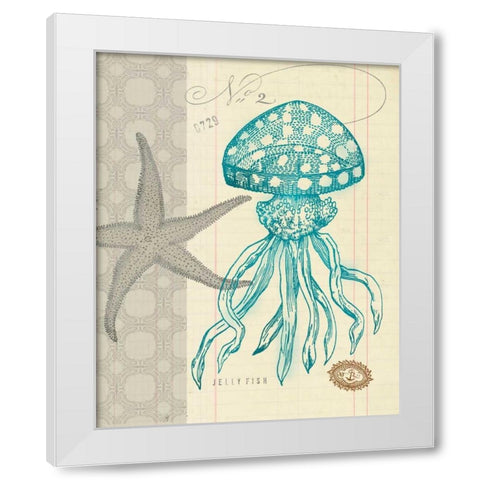 Sea Life 3 White Modern Wood Framed Art Print by Z Studio